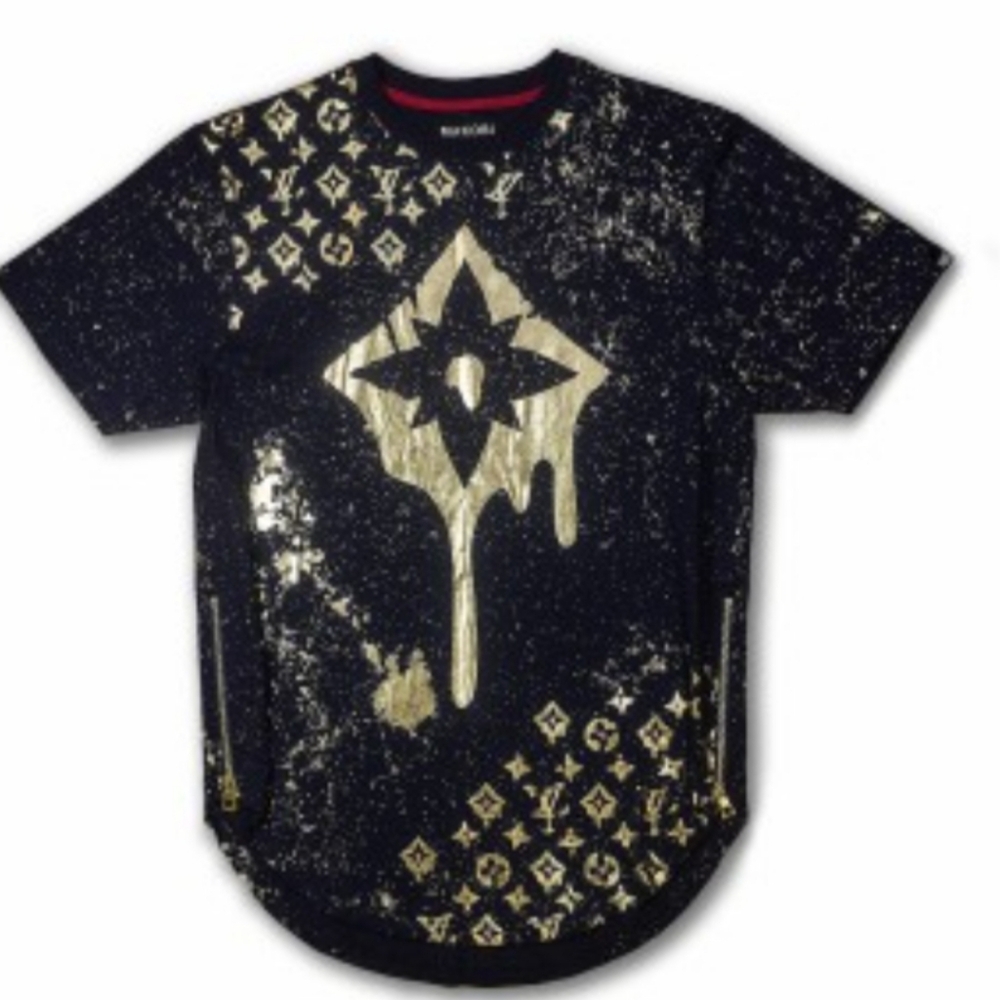 Black “Makobi brand Short Sleeve Tee with Louis Vuitton (inspired) Design